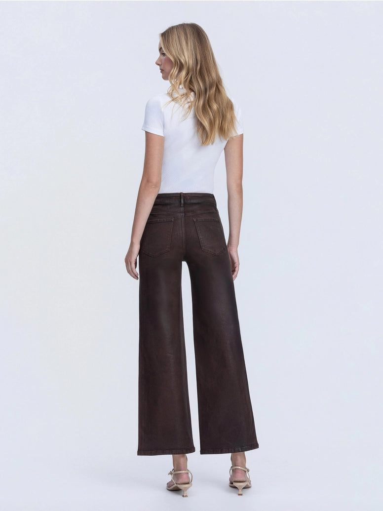 High Rise Chicory Coffee Wide Leg