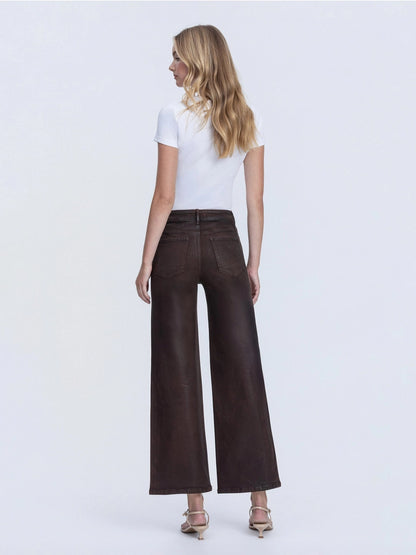 High Rise Chicory Coffee Wide Leg