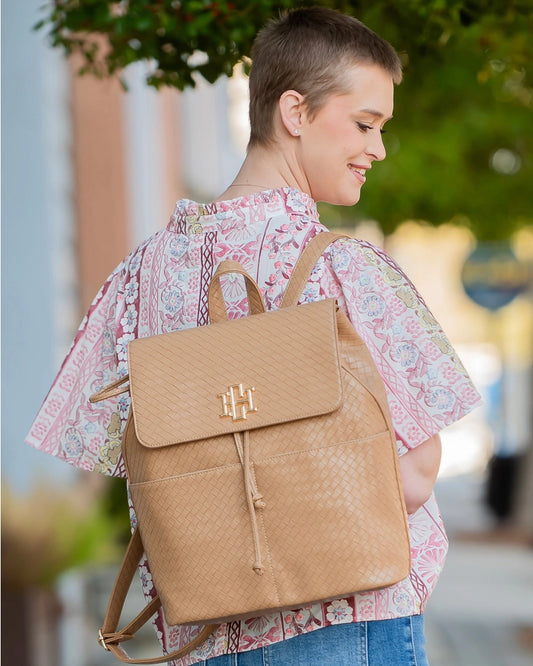 Bennett Backpack in Woven Tan