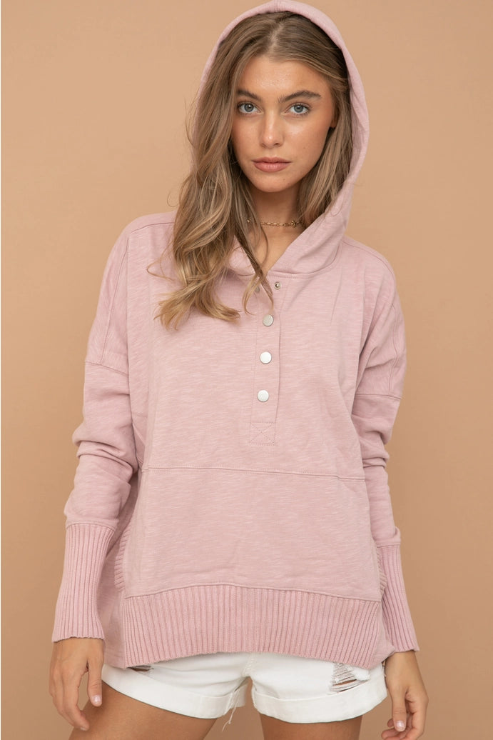 Oversized Snap Up Pullover