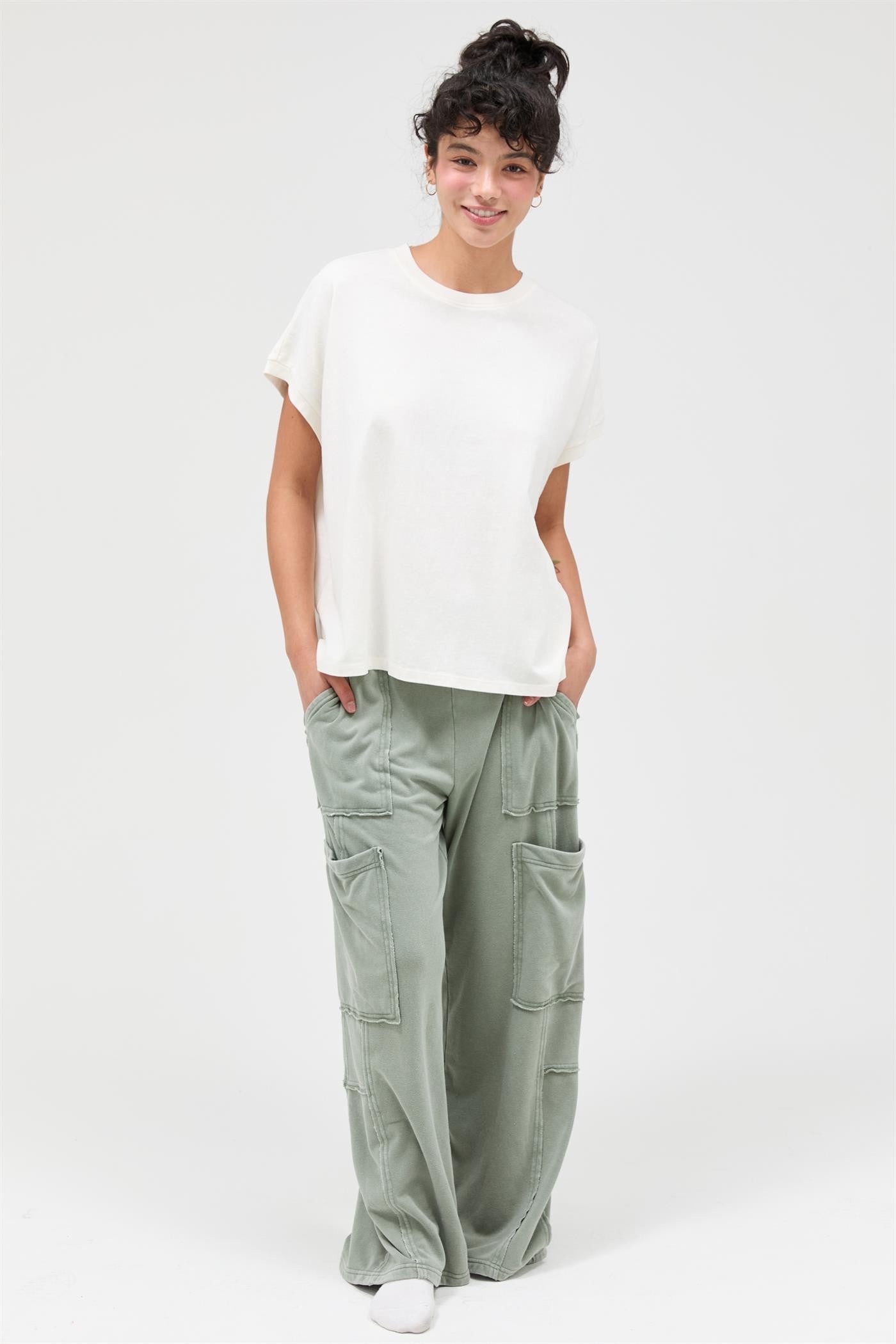 Cap Sleeve Mineral Wash Tee