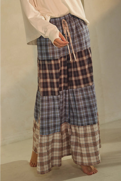 Drawstring Patchwork Pants