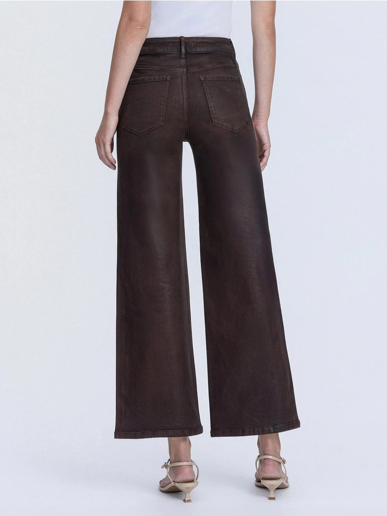 High Rise Chicory Coffee Wide Leg