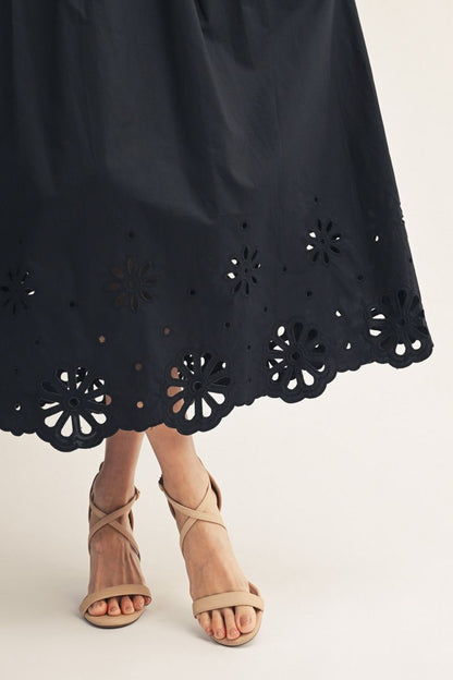 Eyelet Scallop Hem Skirt