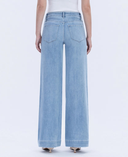 High Rise Wide Leg Trouser in Light Wash