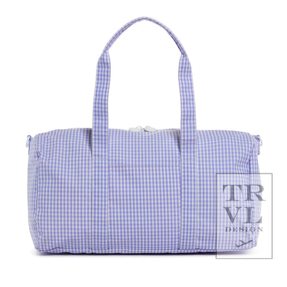 Weekender Duffel Bag in Gingham Lilac