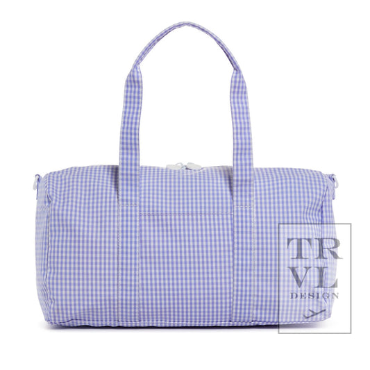 Weekender Duffel Bag in Gingham Lilac