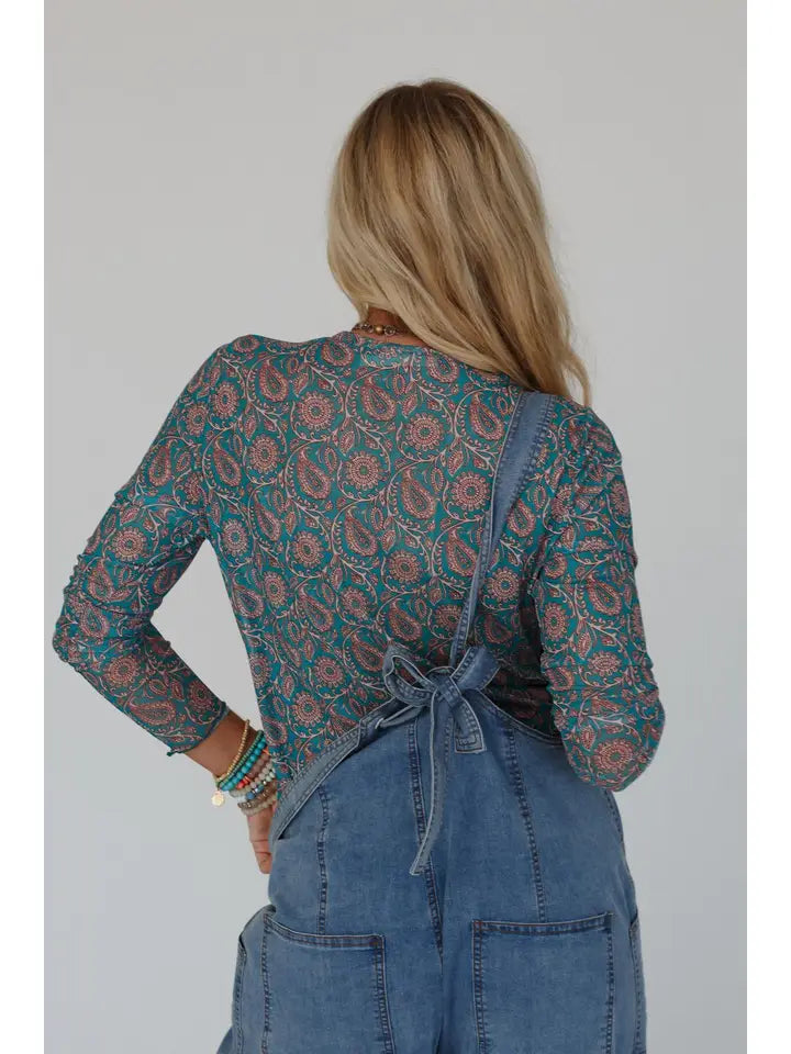 Sapphire Sky Paisley Top