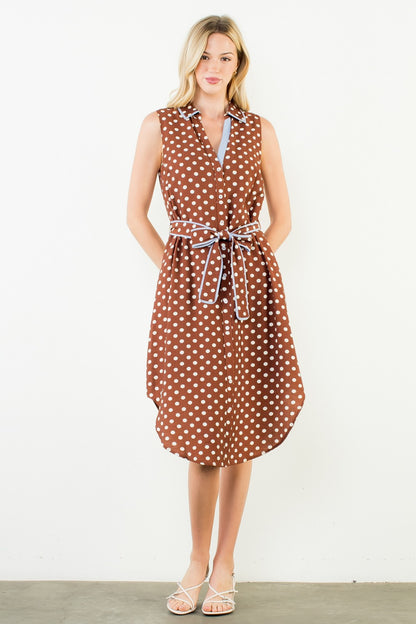 Sleeveless Polka Dot Dress