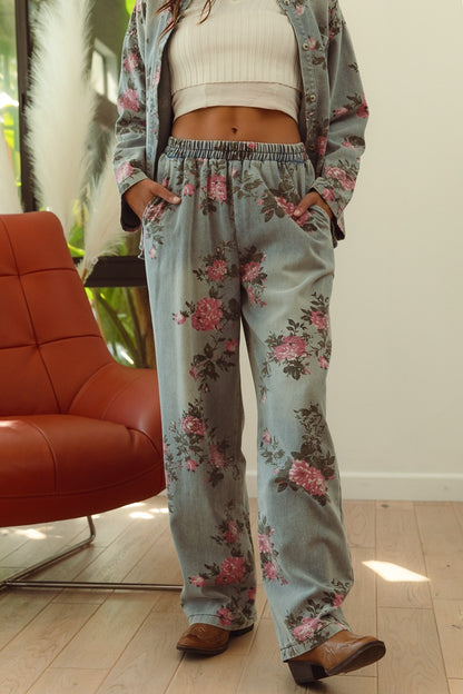 Flower Print Pants