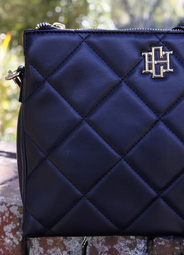 Ariana Crossbody in Black Quilted