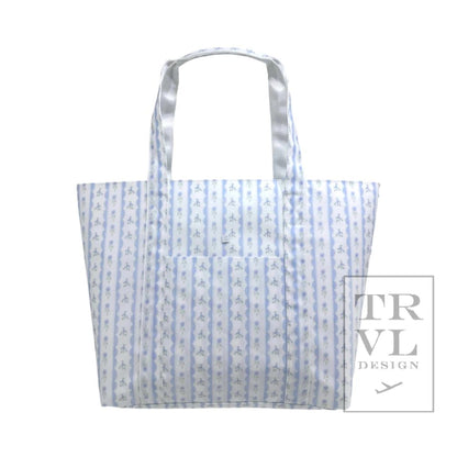 Jumbo Tote in Ribbon Floral Blue