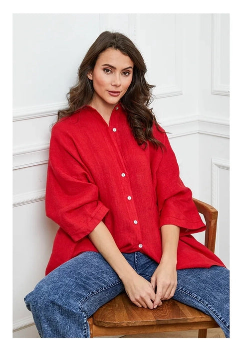 Buttondown Linen Top