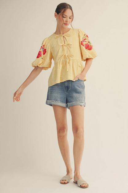 Gingham Peplum Blouse