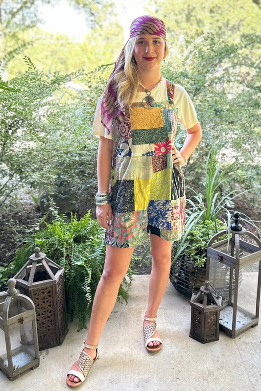 Patchwork Sunrise Overalls