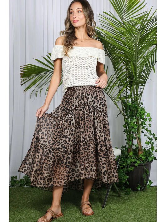 Leopard Tiered Skirt