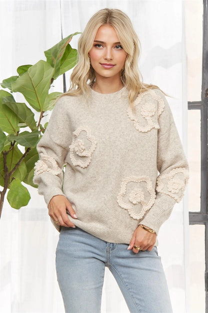 Floral Applique Sweater