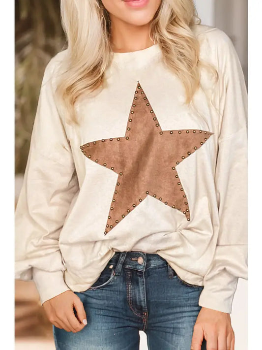 Star Studded Graphic Oversized Top