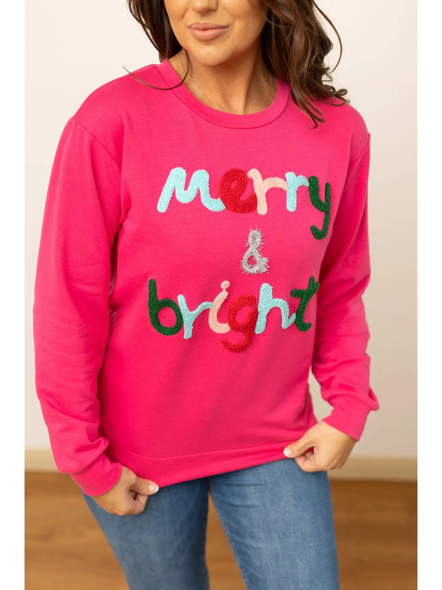 Merry & Bright Hot Pink Sweater