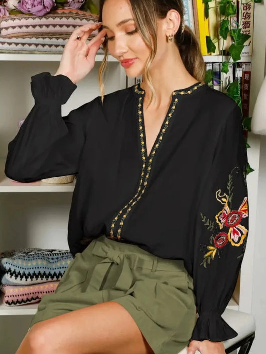 Bohemian Embroidered Blouse