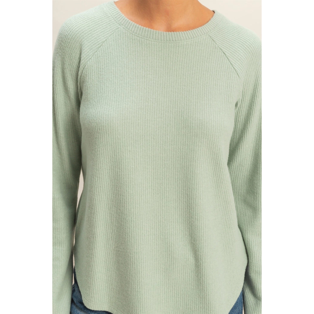 Waffle Raglan Long Sleeve