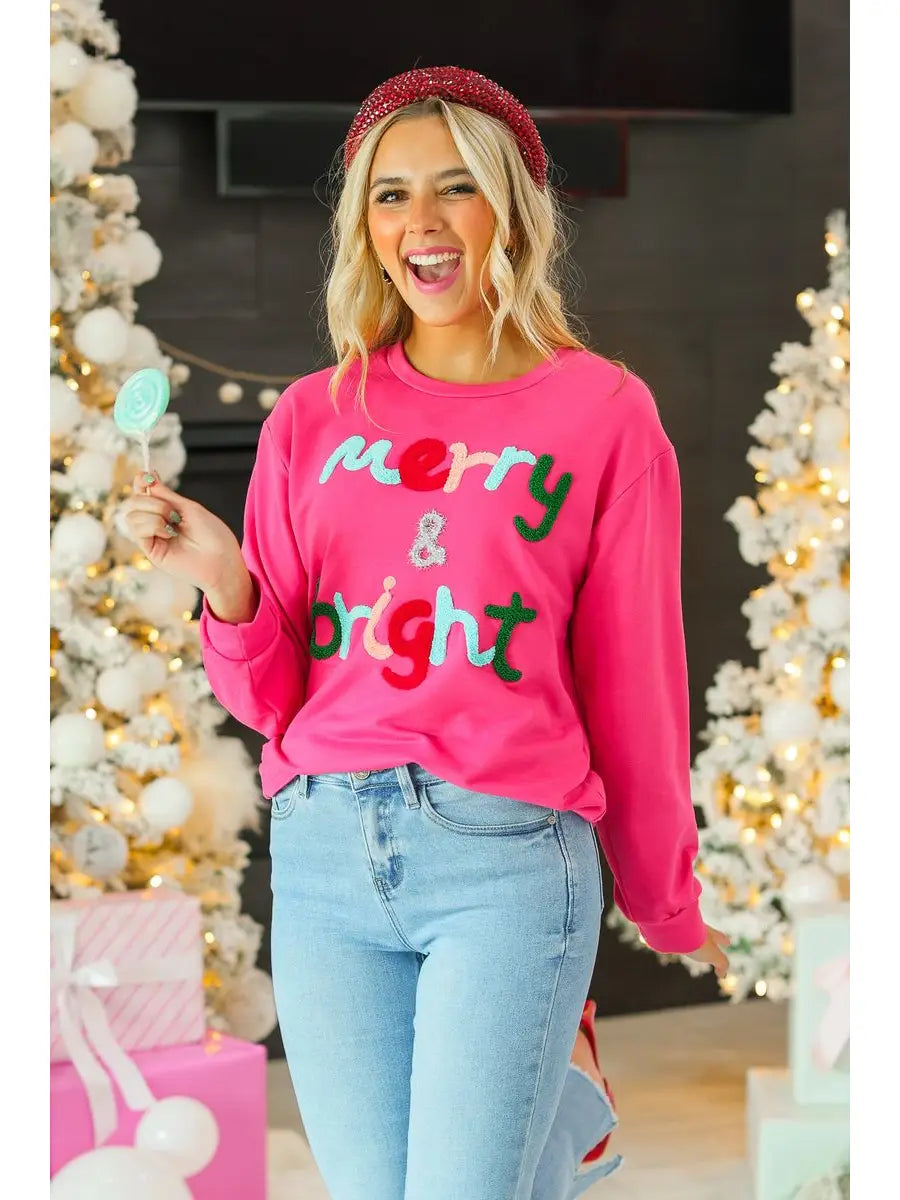 Merry & Bright Hot Pink Sweater