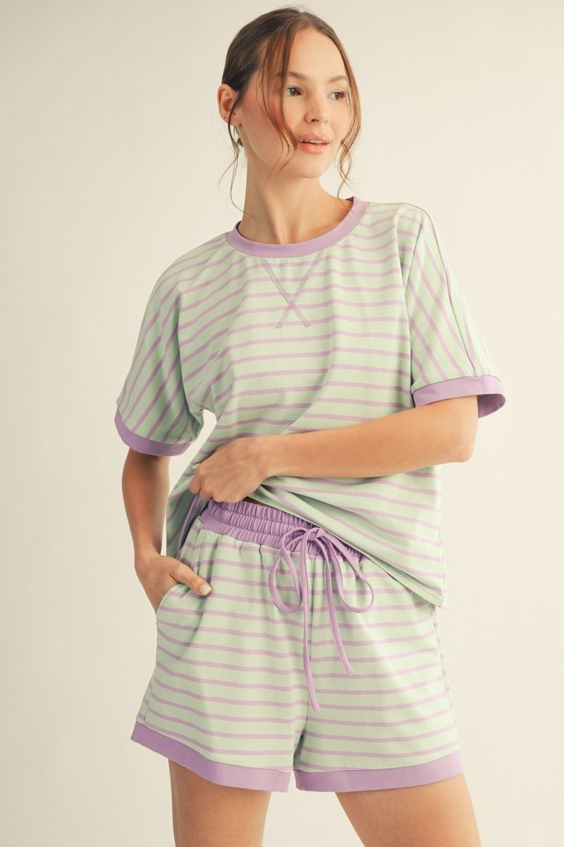 Mint Stripe Shorts