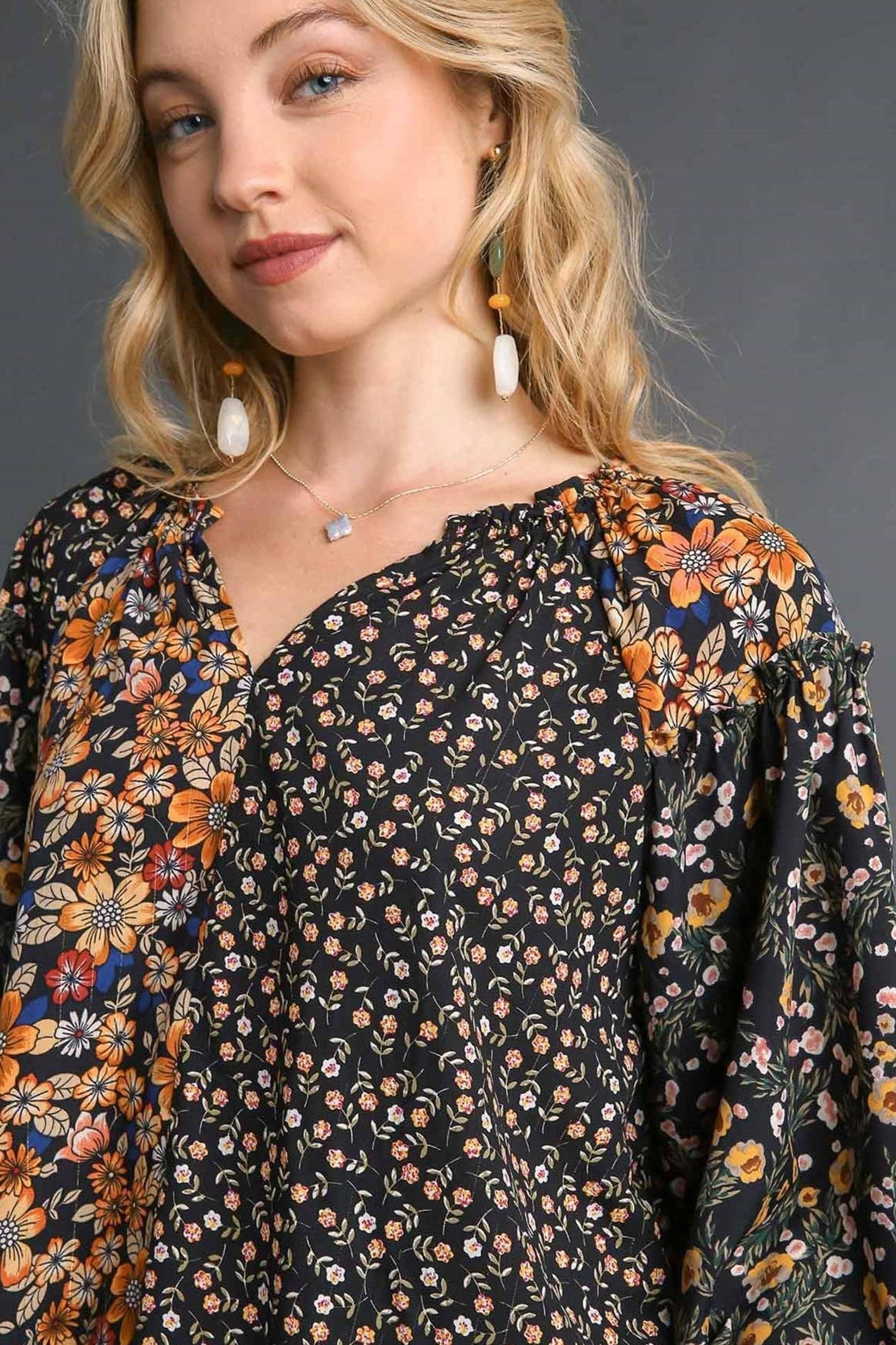 Mixed Flower Print Top