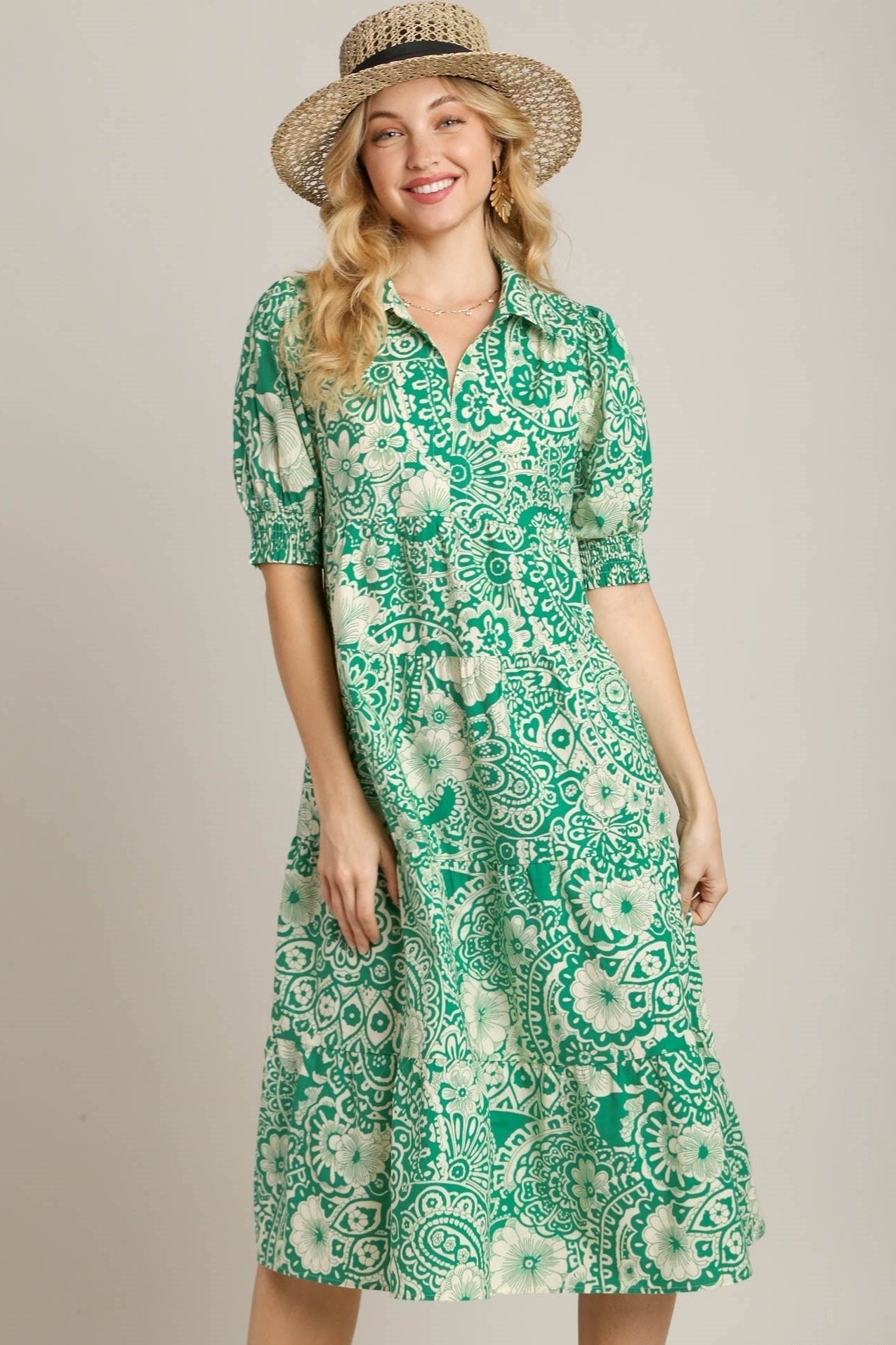 Paisley Print Tiered Dress