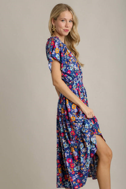 Floral Flutter Sleeve Dress