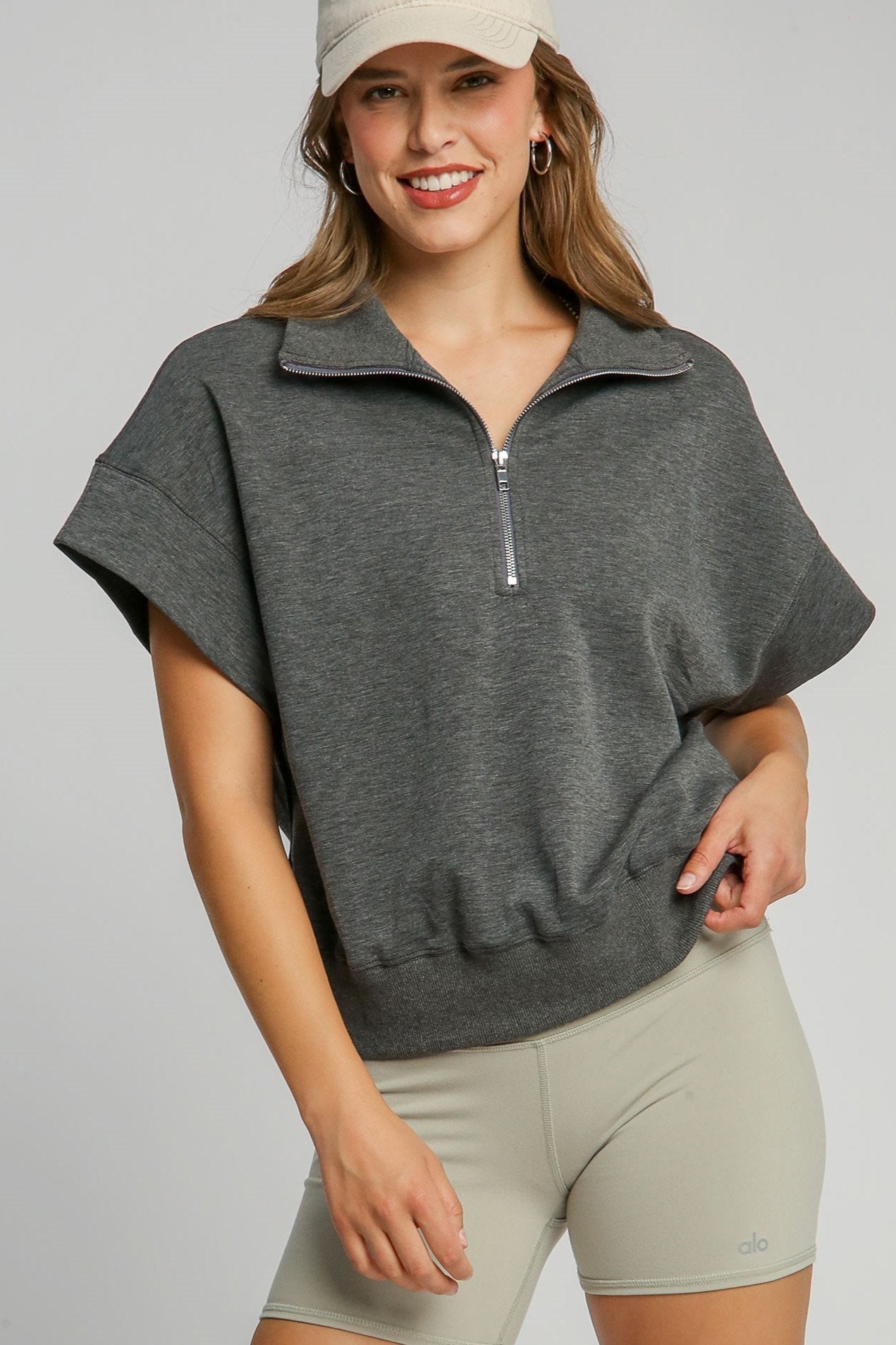 Buttery Soft Knit Short Sleeve 1/4 Zip