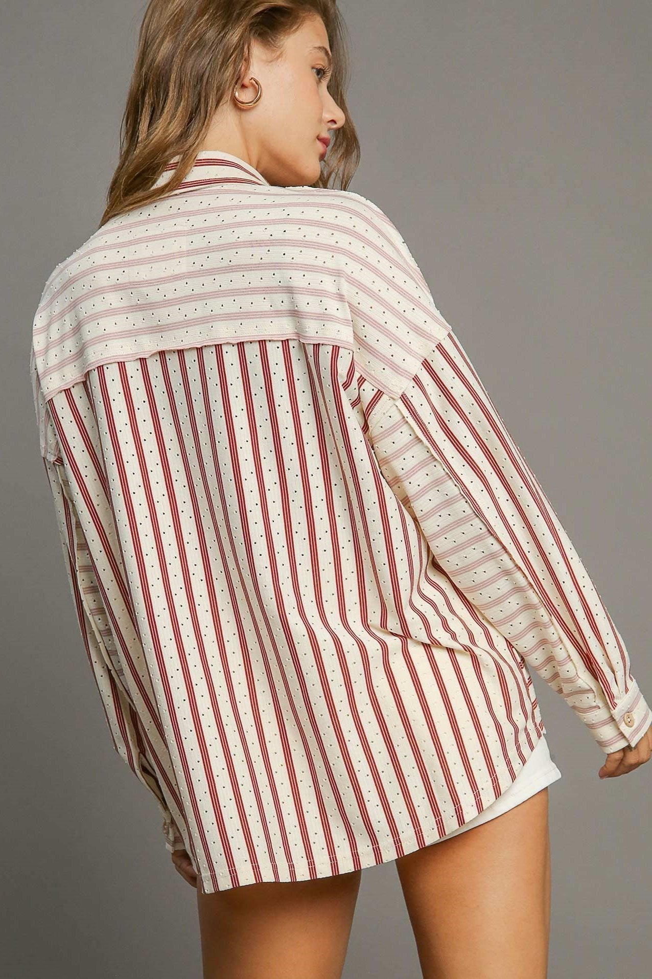 Collared Stripe Top