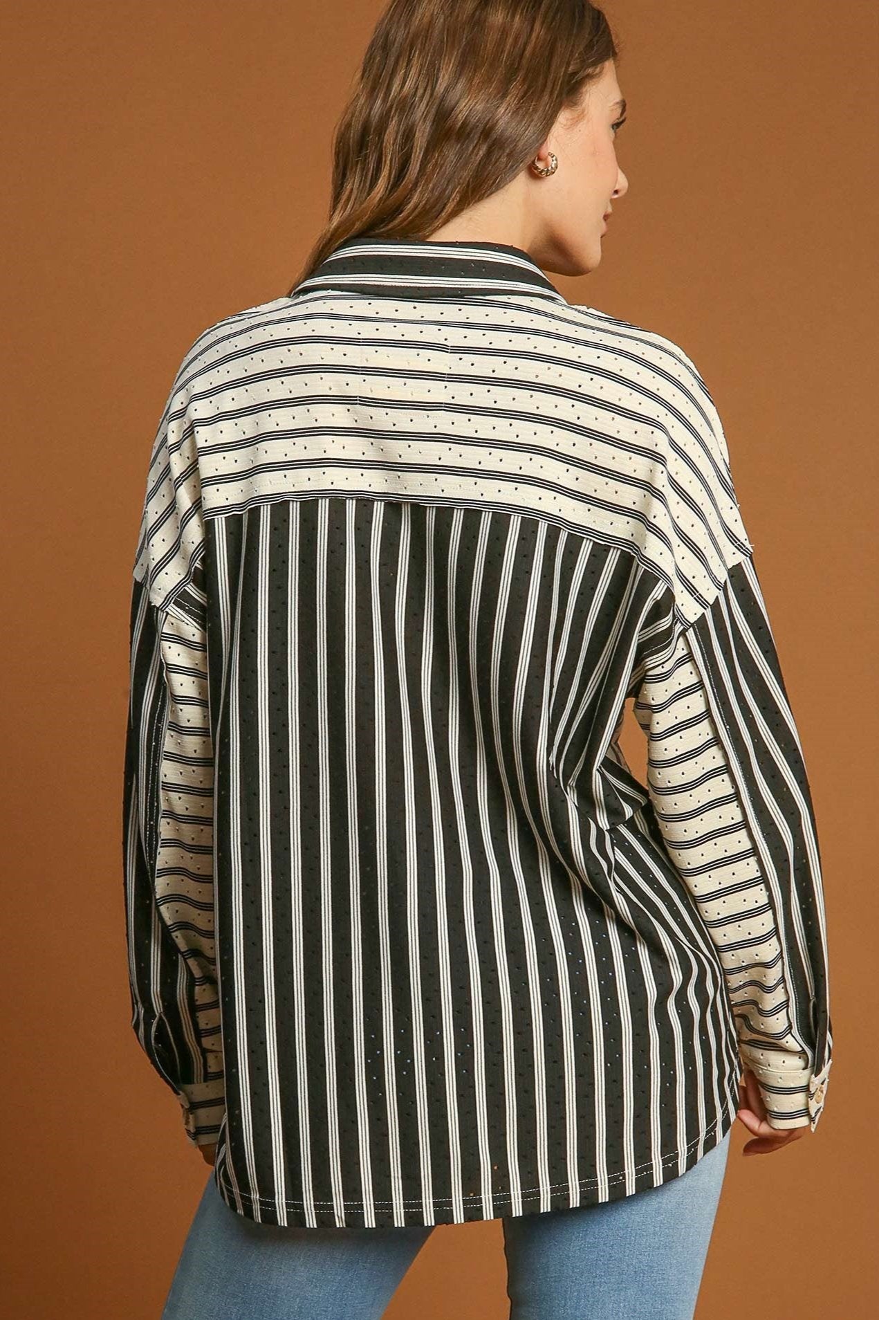 Collared Stripe Top