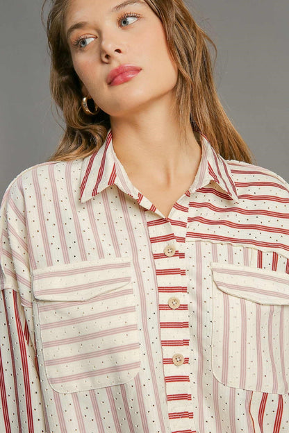 Collared Stripe Top