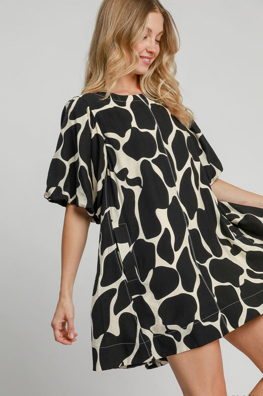 Animal Print A-Line Dress