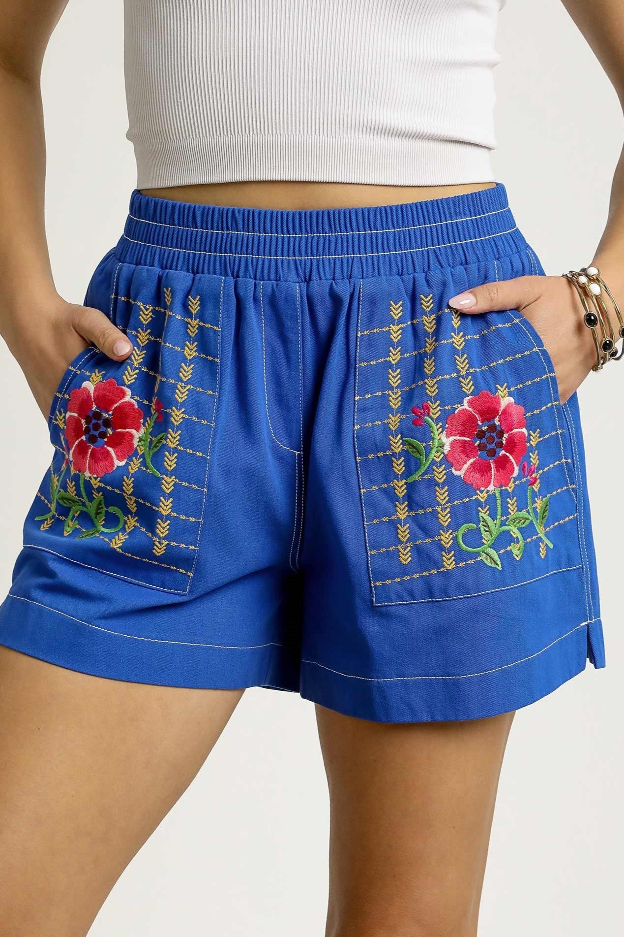 Boho Embroidered Shorts