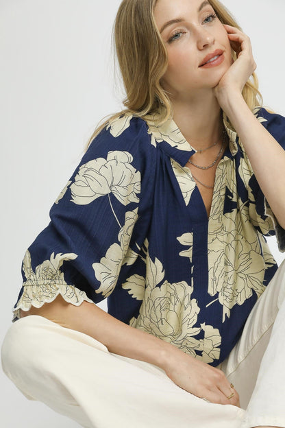 Peony High Neck Blouse