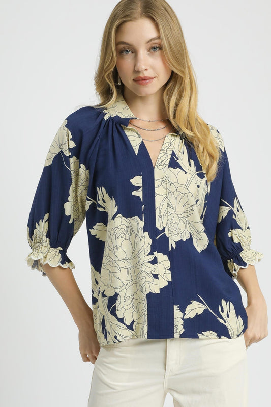 Peony High Neck Blouse