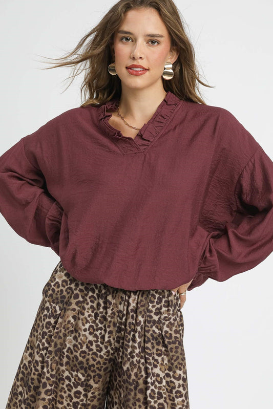 Ruffle Neck Blouse