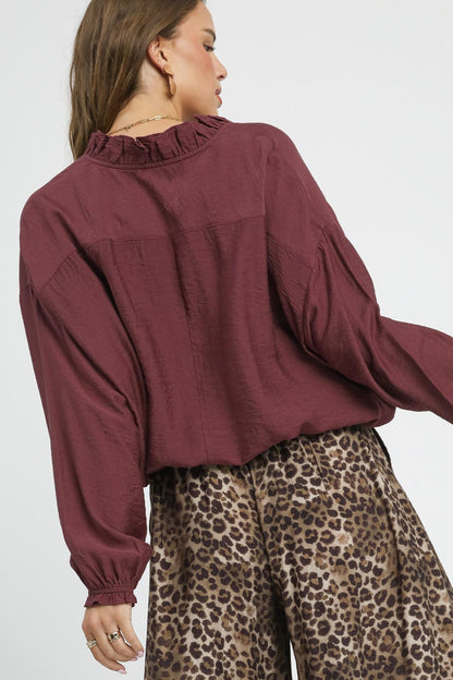 Ruffle Neck Blouse