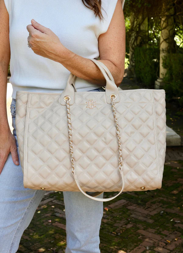 Melissa Tote Bag in Nude Quilted DQ