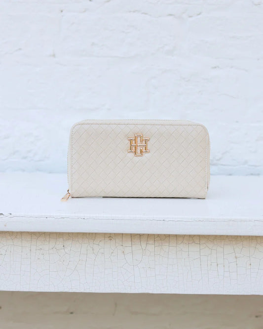 Penelope Wallet in Woven Almond