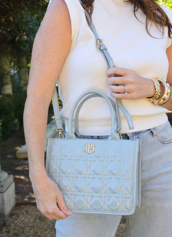 Ricky Mini Tote in Dusty Blue Patent LQ