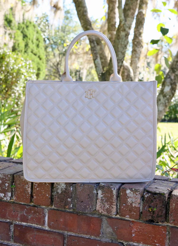 Niall Tote in Nude Quilted DQ