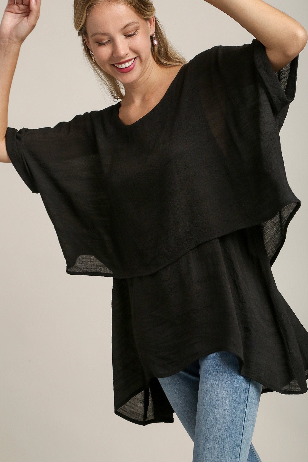 Half Sleeve Layered Tunic