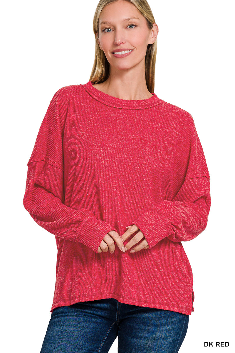 Black Friday Doorbuster - Ribbed Drop Shoulder Sweater