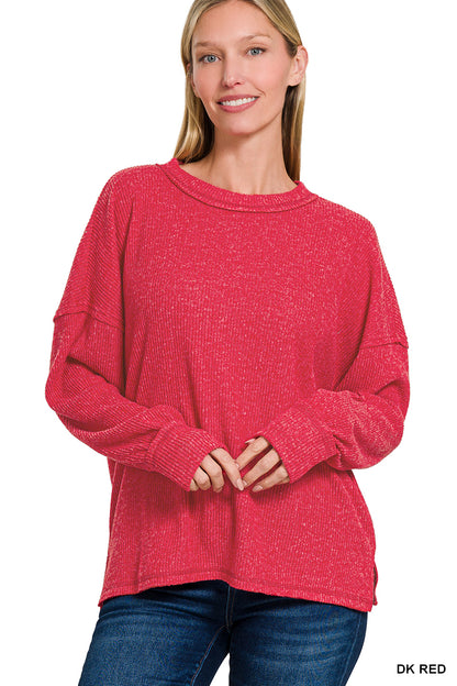 Black Friday Doorbuster - Ribbed Drop Shoulder Sweater