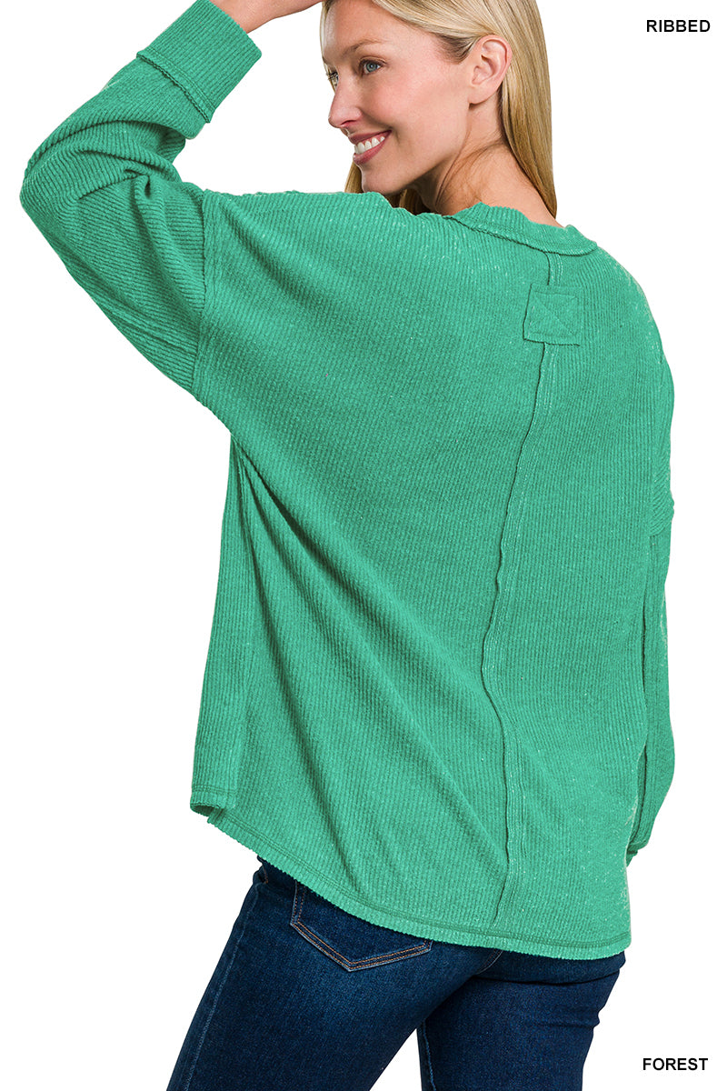 Black Friday Doorbuster - Ribbed Drop Shoulder Sweater