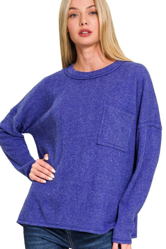 Ribbed brushed Melange Hacci Sweater