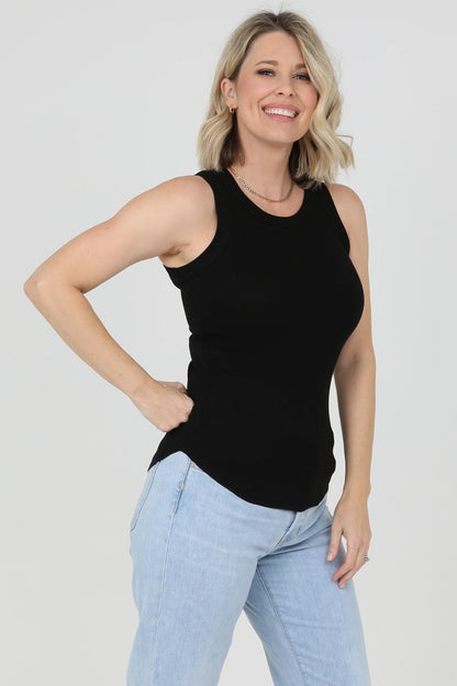 High Neck Ribbed Tank